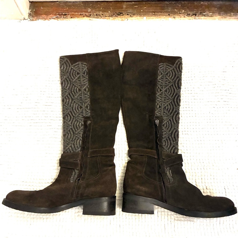 Knee-High Brown Suede Boots made in Italy - Picture 7 of 8